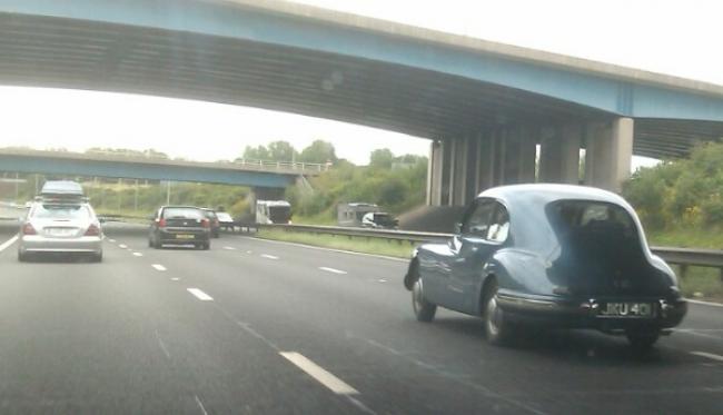 Auto vista sulla autostrada M6, in Inghilterra,